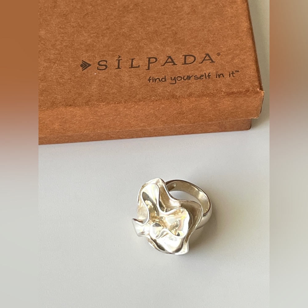 Silpada Sterling Silver blooming flower ring size 5